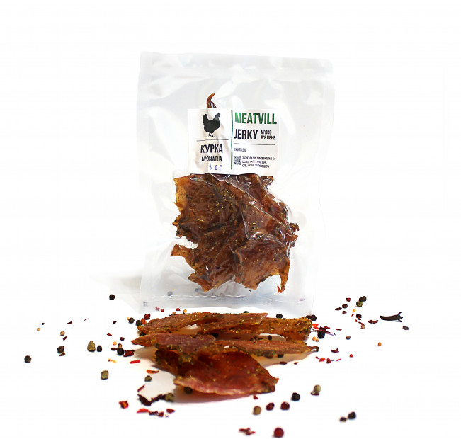 Джерки мясные Meatvill из курицы ароматные в вакуумной упаковке 50г. Фото 2 Джерки мясные Meatvill из курицы ароматные в вакуумной упаковке 50г. Фото 2