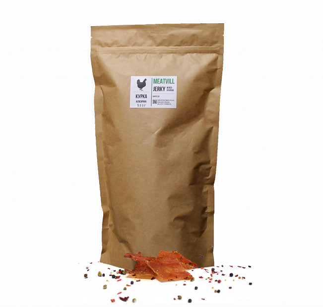 М'ясні джерки Meatvill курка класична крафт 500г. Фото 1 М'ясні джерки Meatvill курка класична крафт 500г. Фото 1