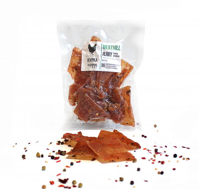 Джерки сушеные TM Meatvill курица классическая в вакуумной упаковке 100г. Фото 1 Джерки сушеные TM Meatvill курица классическая в вакуумной упаковке 100г. Фото 1