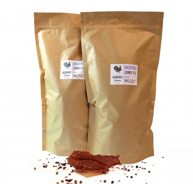 М'ясні джерки Meatvill індичі класичні крафт 1кг. Фото 1
