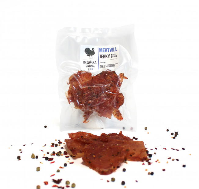 Джерки Meatvill індичі класичні вакуум 50г. Фото 2 Джерки Meatvill індичі класичні вакуум 50г. Фото 2