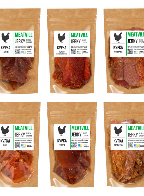 Фото Джерки мiкс курячий 6 в 1 крафт 300г