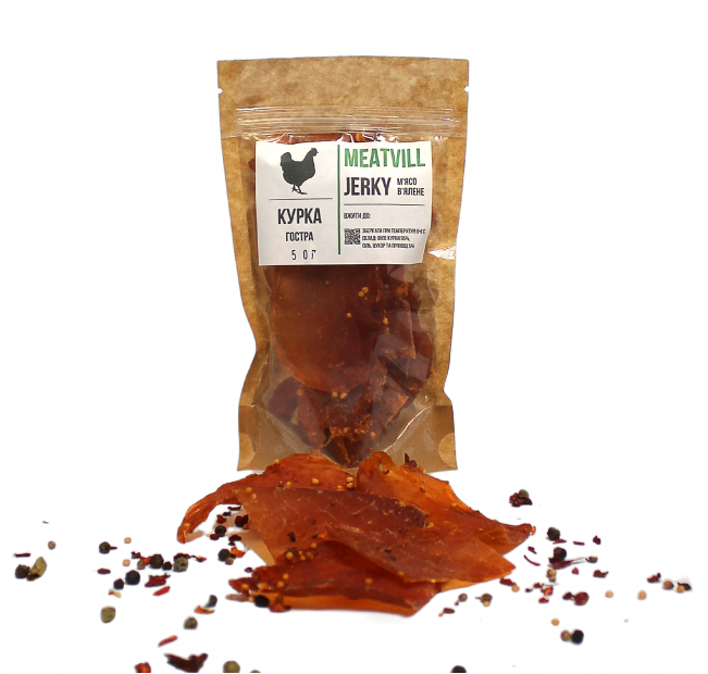 Джерки сушеные Meatvill™ куриные острые крафт 50г. Фото 2