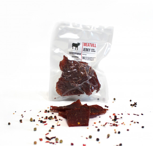 Джерки сушеные Meatvill™ говядины классические вакуум 50г. Фото 2 Джерки сушеные Meatvill™ говядины классические вакуум 50г. Фото 2