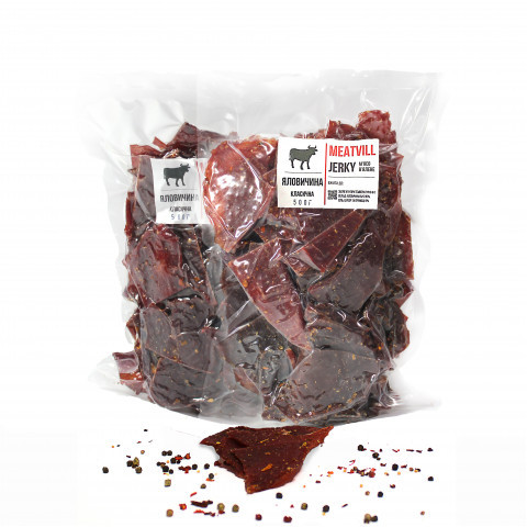 Фото Джерки яловичина класична вакуум 1кг