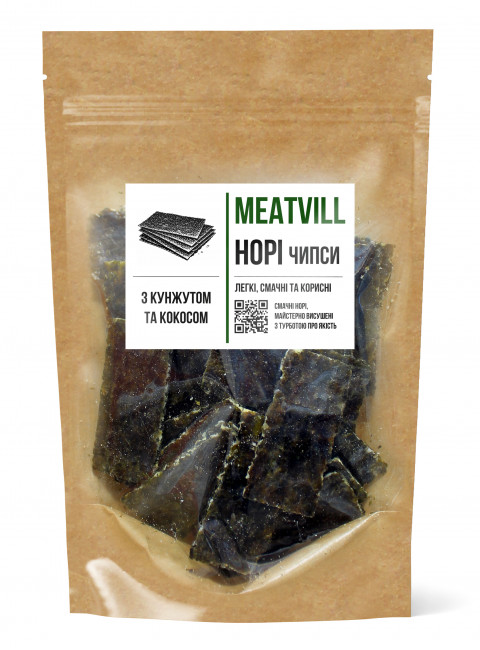 Фото Чипси норі з кунжутом та кокосом крафт 40г